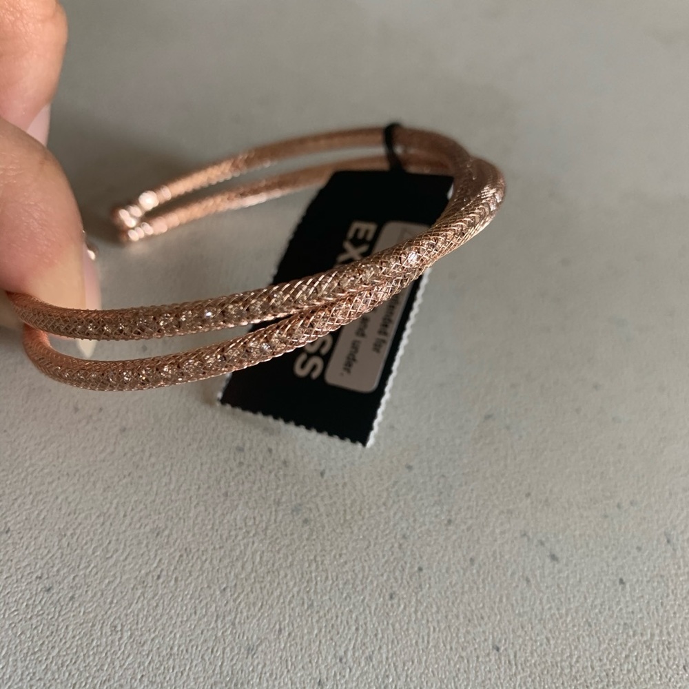 NWT Express | Rose Gold Mini Rhinestone Double Stranded Bracelet